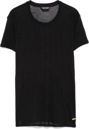 Tom Ford T-shirt con placca logo - Nero