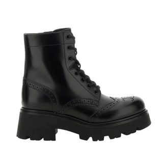 Celine Triomphe Lace-up Boots - female - CELINE - Lace-up Boots - Black - 5 UK - Shoes