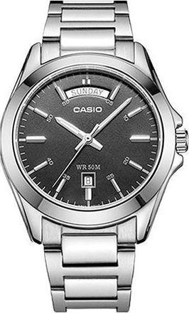 Casio Waterproof Stainless Steel Strap Quartz Mens Black Analog MTP-1370D-1A1