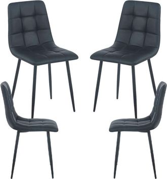 Regalos Miguel Regalos Miguel - Packs Sillas Comedor - Pack 4 Sillas Stuhl Polipiel - Negro