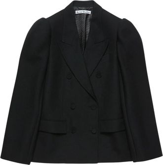 Acne Studios Zwarte Wollen Jas Ah 0313 - Dames - Blazers - Zwart - XS - Wol - Jassen