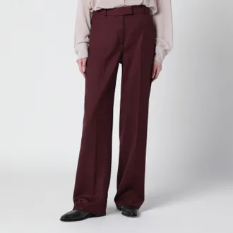Frankie Shop Pantaloni Lenora burgundy in misto lana