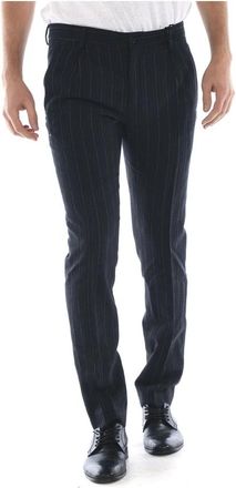 Daniele Alessandrini Pantalone Elvis 100 - Heren - Slim Fit Broeken - Blauw - XS - Leer - Broeken
