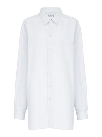 Maison Margiela Oversized Light Blue Cotton Shirt
