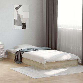 vidaXL Estructura De Cama Sin Colch&oacute;n Madera Roble Sonoma 75x190 Cm Vidaxl