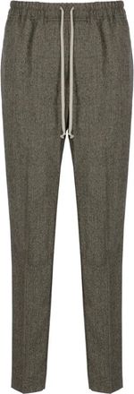 Rick Owens Broeken, Heren, Bruin, L, Wol, Track Pants met trekkoord