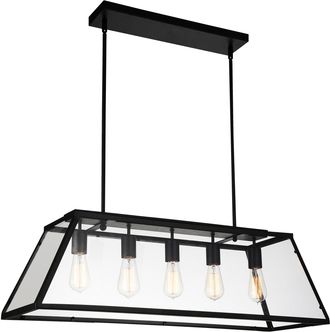 CWI Lighting Alyson 5 Light Down Chandelier With Black Finish