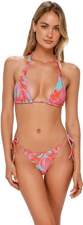 Swim Systems McKenna Tie Side Bikini Swim Bottoms in Palm Daze Rib at Nordstrom, Size X-Small
