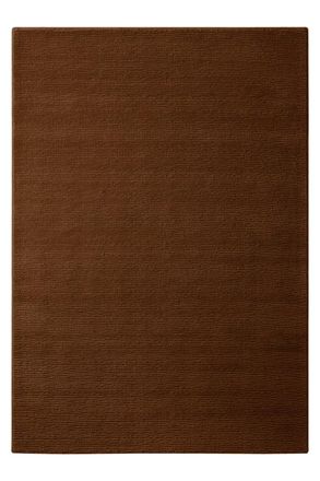 Wecon Home Alfombra de lana con relieve marr&oacute;n 140x200