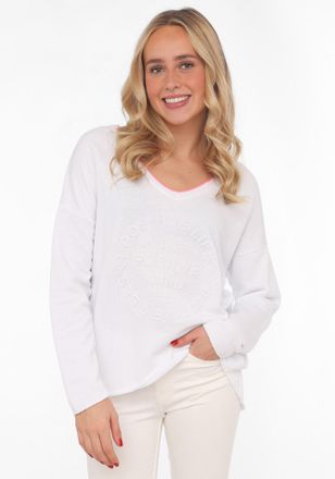 Zwillingsherz Sweatshirt ZWILLINGSHERZ Positive Mind, Damen, Gr. L/XL (L/XL), weiss (wei&szlig;), angeraute Sweatware, Obermaterial: 70% Baumwolle, 30% Polyester, unifarb