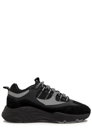 Cleens Aero Runner Panelled Mesh Sneakers - Black - 44.5 (IT44.5 / UK10.5)