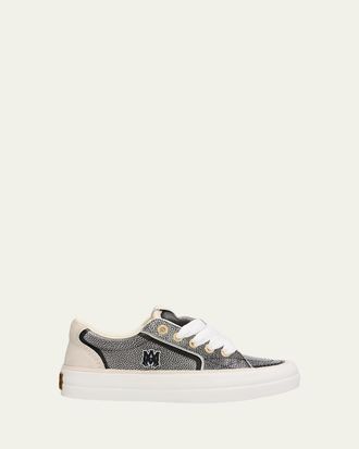 Amiri Mens Pebbled Sunset Grained Leather Low-Top Sneakers