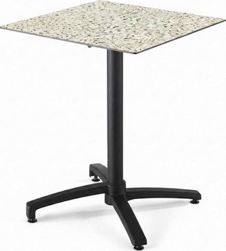 Oviala Mesa de patio abatible de 70 cm en laminado terrazo