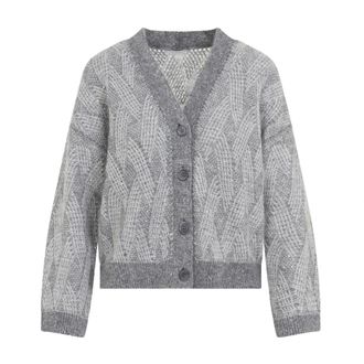 PESERICO Truien & Vesten, Dames, Grijs, S, Wol, Alpaca, Wol en Mohair Vest