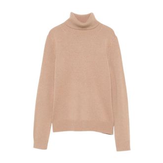 Theory Cashmere Knitwear, female, Beige, Size: XS Turtleneck Sweater in Cashmere