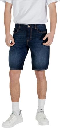 A|X Armani Exchange Blauwe Katoenmix Shorts met Zakken - Heren - Denim shorts - Blauw - W32 - Katoen - Korte Broeken