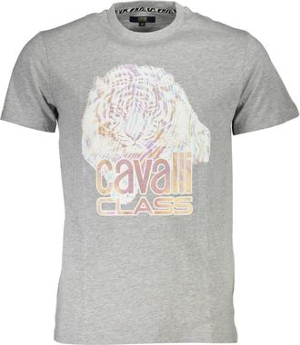Cavalli Grijze T-shirt Korte Mouwen Heren - Heren - T-shirts - Grijs - 2XL - Tops