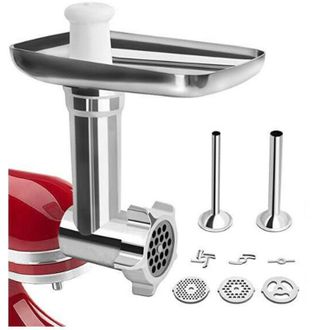 OEM Accesorios Para Picadora De Carne Kitchenaid, Picadora De Carne Kitchenaid Para Batidora De Pie, Con 3 Discos De Molienda Y 2 Tubos Para Embutir Para 