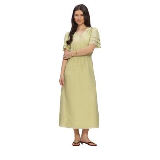 Freebird by Steven Wv-Structure-Voile-26-1 Dress - Dames - Casual kleedjes - Groen - S - Kleedjes