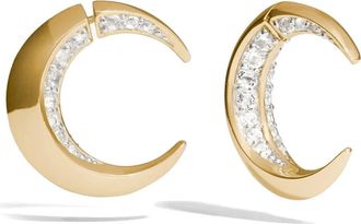 Awe Inspired Crescent Moon Bypass Hoop Earrings in 14K Gold Vermeil at Nordstrom