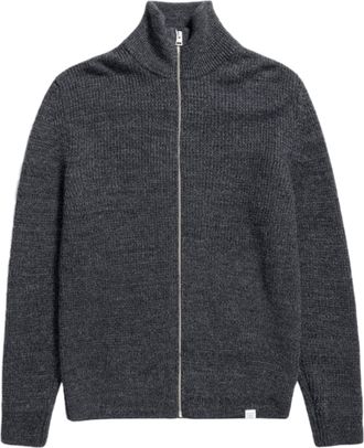 Norse Projects Hagen Wool-Cotton Ribbed Full-Zip Jacket
