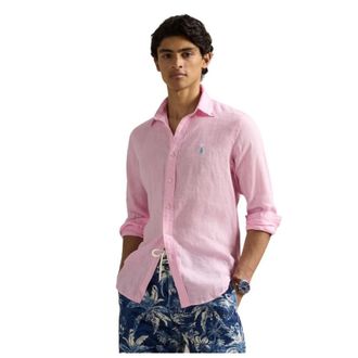 Polo Ralph Lauren Heren, Overhemden, Roze, Maat: M Linnen