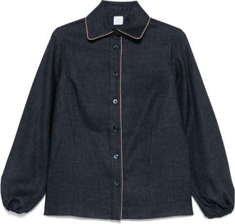 Eleventy Camicia in lino - Blu