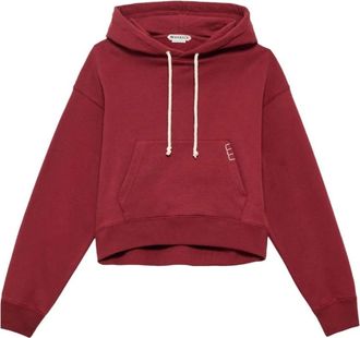 J.W.Anderson Curved Hem Hoodie - Dames - Hoodies - Rood - M - Katoen - Hoodies & sweatvesten