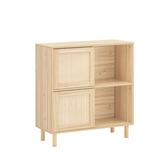 SoBuy Aparador Recibidor Con Puerta Corrediza Armario De Almacenamiento Mueble Para Entrada Con 2 Estantes 80 X 35 X 87 Cm Fsb87-n Sobuy Es