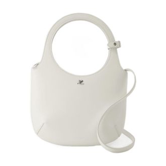 Courr&egrave;ges Womens Holy Crossbody Bag White Calfskin