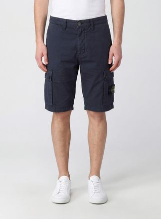 Stone Island Stretch Cotton Cargo Shorts with Compass Logo Patch