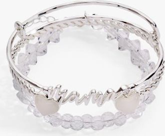 Alex and Ani Mama Silver Beaded Bangle Set of 3 at Nordstrom