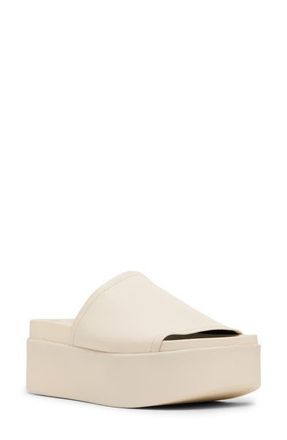 Steve Madden Arwen Platform Wedge Slide Sandal in Bone Leather at Nordstrom, Size 10