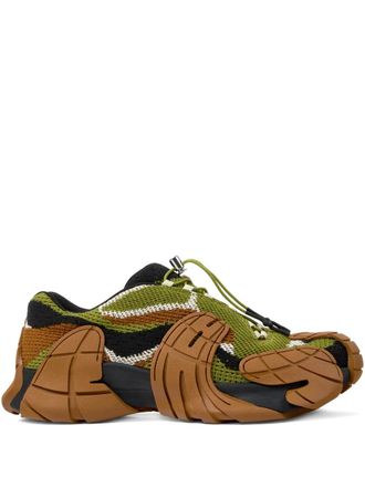 Camperlab Tormenta knitted panelled sneakers - unisex - TENCEL Lyocell (LENZING)/Recycled Polyester/Rubber - 42 - Brown