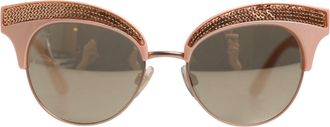 Dolce & Gabbana Roze Gouden Spiegels Cat Eye DG6109 Pailletten Zonnebril