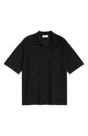 Frame Denim Superfine Merino Wool & Cashmere Sweater Polo in Black at Nordstrom, Size Xx-Large