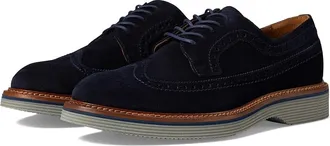 Johnston & Murphy Jenson Longwing Mens Lace-up Boots Navy European Suede : 10.5 M, Leather