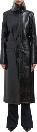 Courr&egrave;ges Heritage Vinyl Trench Coat - Dames - Parka Jassen - Zwart - S - Katoen - Jassen
