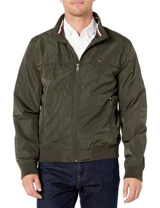 Tommy Hilfiger Mens Performance Faux Memory Bomber Jacket Transitional, Army Green Unfilled, XXL