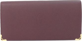 Cartier Must Bordeaux Leather Long Wallet (Bi-Fold) (Pre-Owned)