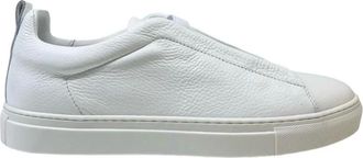 Marechiaro 1962 Witte Leren Sneakers Gekruiste Elastieken - Heren - Sneakers - Wit - 42 EU - Leer - Schoenen