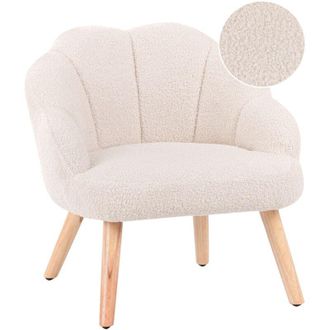 Beliani Poltrona per bambini con gambe in legno beige chiaro Miland