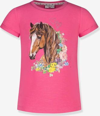 Salt And Pepper T-Shirt mit Glitzersteinchen und Pferde-Motiv M&auml;dchen Salt and Pepper rosa