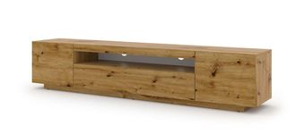 AKL FURNITURE Mueble para TV efecto madera Crema