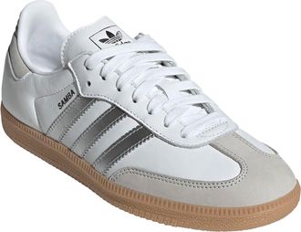 adidas Womens Sneakers Samba Og Cloud White-Silver-Grey One Leather Trainers White/silver/grey