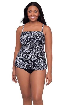 Trimshaper Terri Adjustable Neckline Tankini Swimsuit Top in Boho Classic at Nordstrom, Size 12