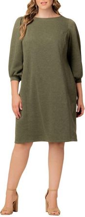 Kiyonna Madison Long Sleeve Sweater Dress in Forest Green at Nordstrom, Size 0X