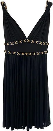 Notte By Marchesa Black & Gold Draped Dress Size S