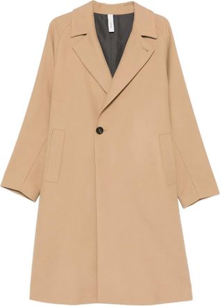 Hevò Surbo pocket single-breasted coat - men - Virgin Wool/Polyamide/Polyester/Cotton - 50 - Neutrals