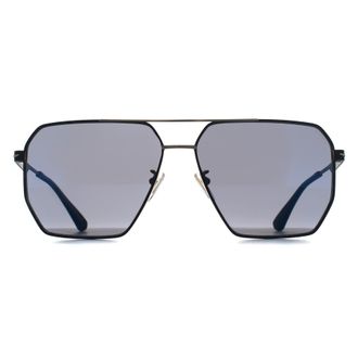 Police Rectangle Mens Shiny Rose Gold Smoke Blue Mirror SPLL79 Champ Lite 2 Metal - One Size